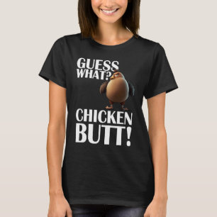 Camiseta Adivinhe O Que Bunda De Galinha Letras Pretas Desi