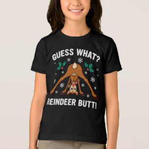 Camiseta Adivinhe o que é Piada de Natal da Bunda de Rena