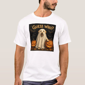 Camiseta Adivinhe Quem? Design de Labrador Fantasma de Hall