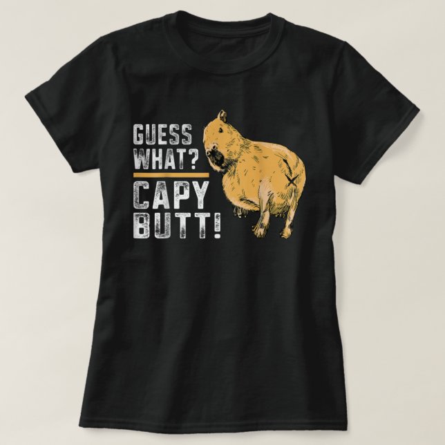 Camiseta Adivinhem o que a Bumbum Capy Capybara Funny Capib (Frente do Design)