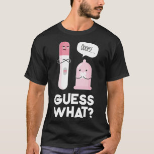 Camiseta Adivinhem o que é o Anúncio de Gravidez e Testes d