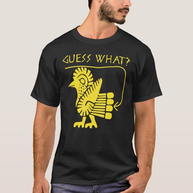 Camiseta Adivinhem qual Bumbum de frango é clássico (Frente)