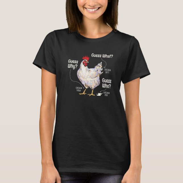 Camiseta Adivinhem Que Bumbum De Frango Engraçado Fedora De (Frente)