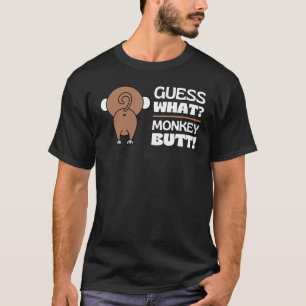 Camiseta Adivinhem que macaco com Bumbum de macaco engraçad