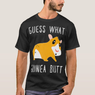 Camiseta adivinhem que prêmio engraçado de bumbum de cobaia