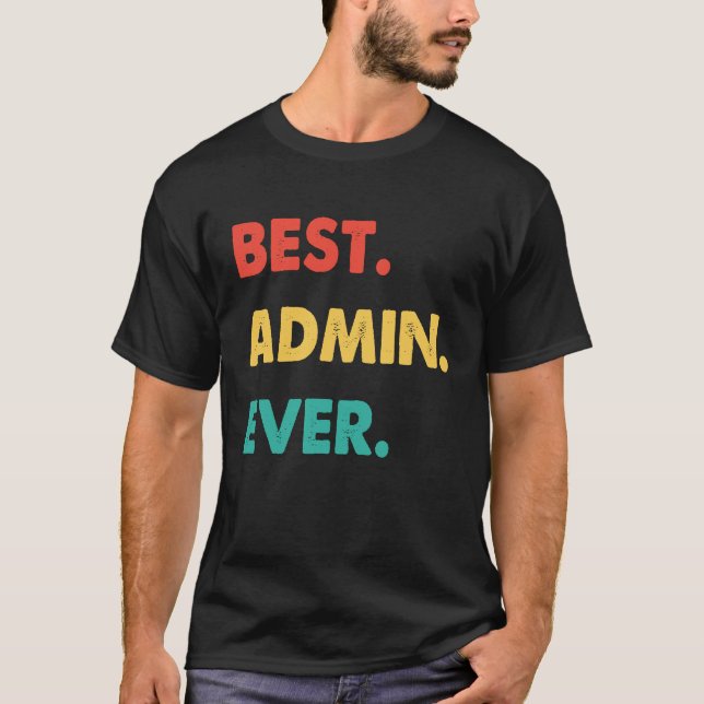 Camiseta Admin Retro Melhor Administrador Nunca (Frente)