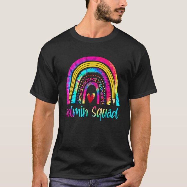Camiseta Admin Squad Administrator Tie Dye Professora De Vo (Frente)