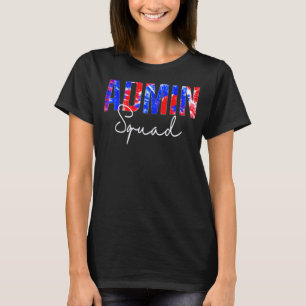 Camiseta Admin Squad Tie Dye De Volta Às Mulheres Da Escola