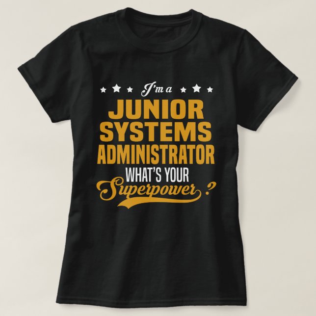 Camiseta Administrador de sistemas júnior (Frente do Design)