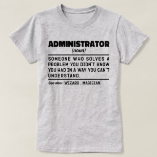 Camiseta Administrador Definição de Novo Gerenciando Engraç