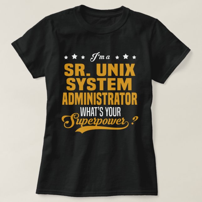Camiseta Administrador do Sistema Unix Sr. (Frente do Design)
