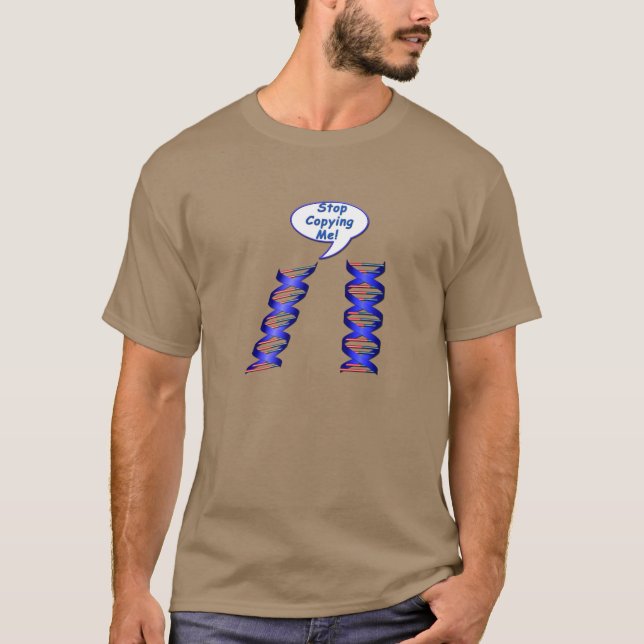 Camiseta ADN engraçado: Pare de copiar-me (Frente)