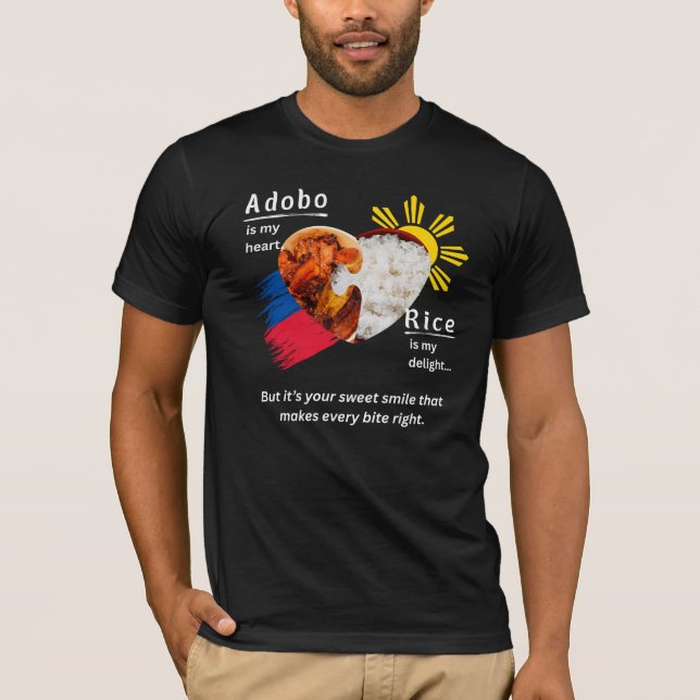Camiseta Adobo + Arroz = Verdadeiro Amor (Frente)