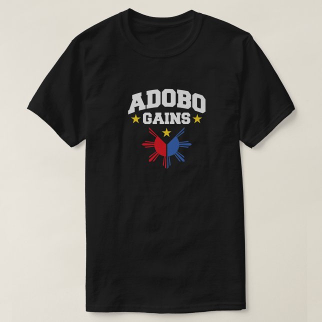 Camiseta Adobo ganha bandeira filipina Pinoy Filipinas (Frente do Design)