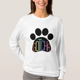 Camiseta Adoção de Cachorro de Mulher Longa-Capa