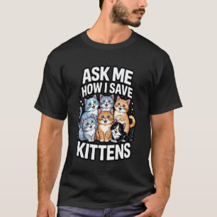 Camiseta Adoção de Gatos Resgate de Animais Adotando para C
