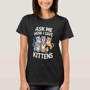 Camiseta Adoção de Gatos Resgate de Animais Adotando para G