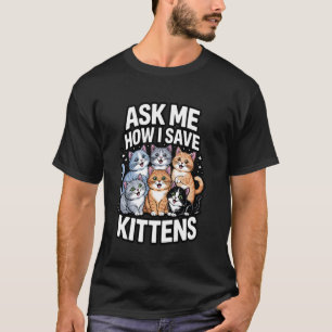 Camiseta Adoção de Gatos Resgate de Animais Adotando para G