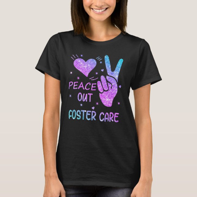 Camiseta Adoção Do Peace Out Foster Care Gotcha Day 2023 (Frente)