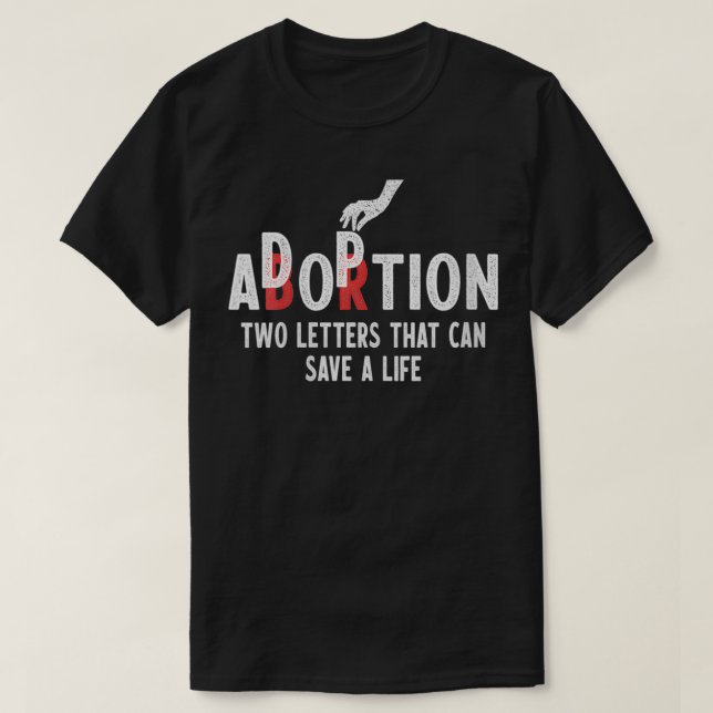 Camiseta Adoção feminina não aborto duas cartas salvam a vi (Frente do Design)