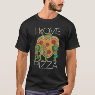 Camiseta Adolescente Mutante Ninja Turtles Pizza Meu Coraçã