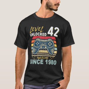 Camiseta Adolescente Nível 42 Desbloqueado Incrível Desde 1