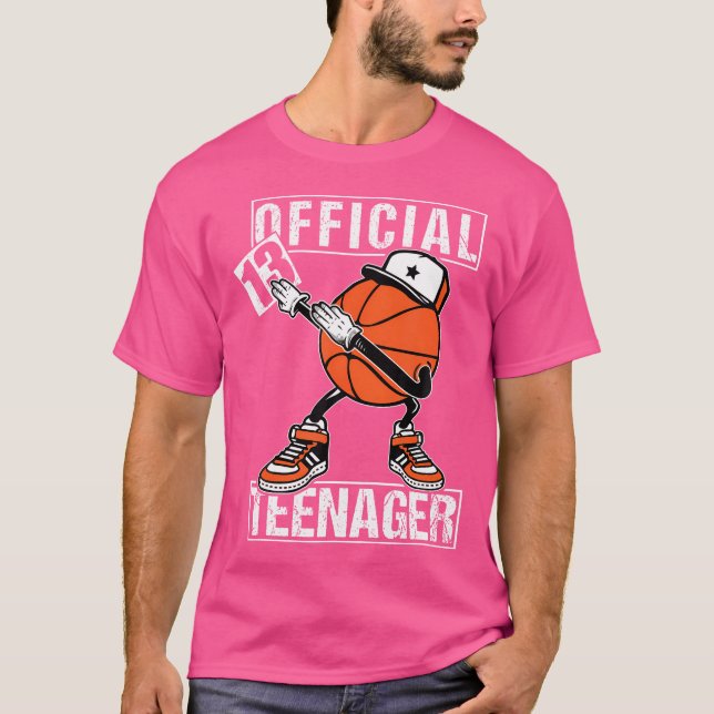 Camiseta Adolescente oficial 13 Birthday Boy Funny Basketba (Frente)