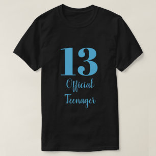 Camiseta Adolescente Oficial 13 Birthday Sky Blue Black