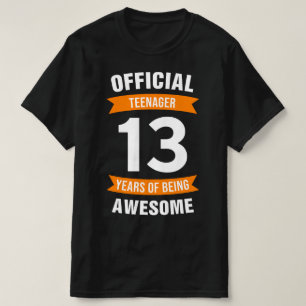Camiseta Adolescente Oficial Aniversário de 13 anos Meninos