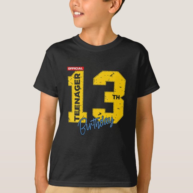 Camiseta Adolescente Oficial Com 13 Anos De 13 Aniversário  (Frente)