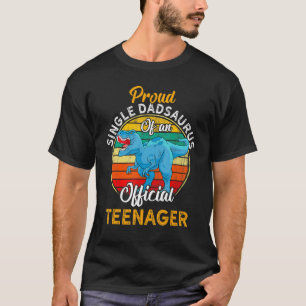 Camiseta Adolescente Oficial Dadsaurus Dinosaur, Solteiro O