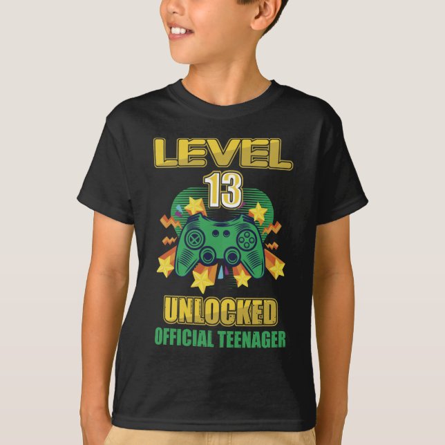 Camiseta Adolescente Oficial Nível 13 Aniversário Desbloque (Frente)