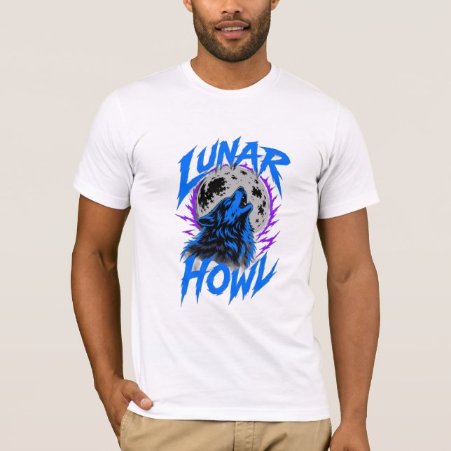 Camiseta ADOM Lunar Howl Wolf White (Frente)