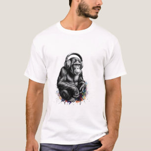 Camiseta ADOM Premium "Gorila da Música" Manga Longa Minima