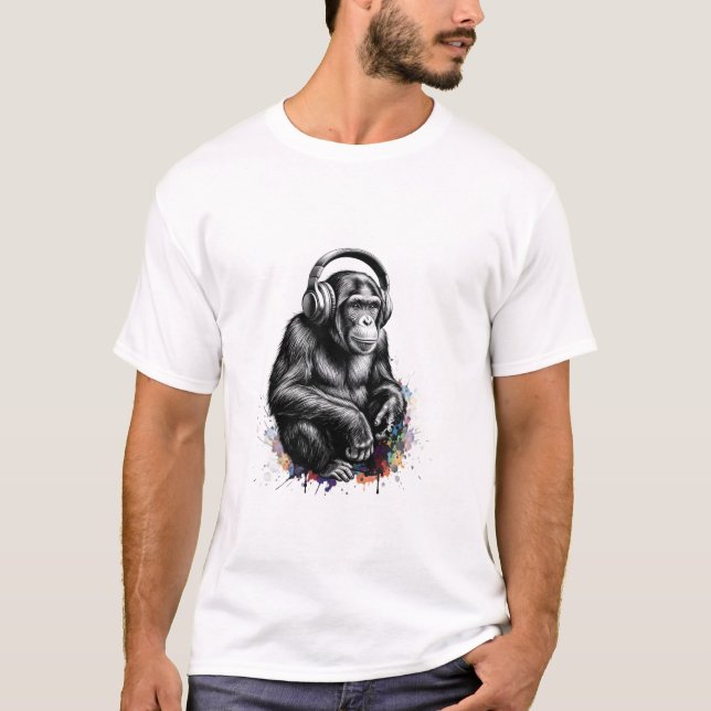 Camiseta ADOM Premium "Gorila da Música" Manga Longa Minima (Frente)