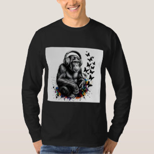 Camiseta ADOM Premium "Gorila da Música" Minimalista Manga