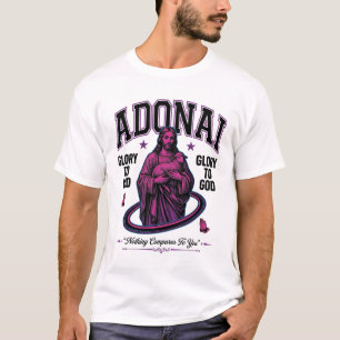 Camiseta Adonai Glória a Deus Desenho Vetorial Cristão Vint