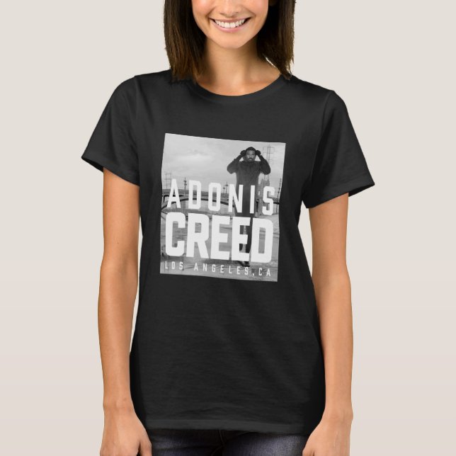Camiseta Adonis Creed LA fotografia a preto e branco (Frente)
