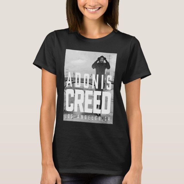 Camiseta Adonis Creed LA fotografia a preto e branco (Frente)