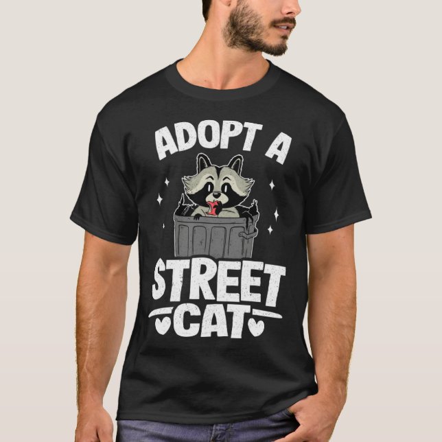 Camiseta Adopt A Street Cat Raccoon 1 (Frente)