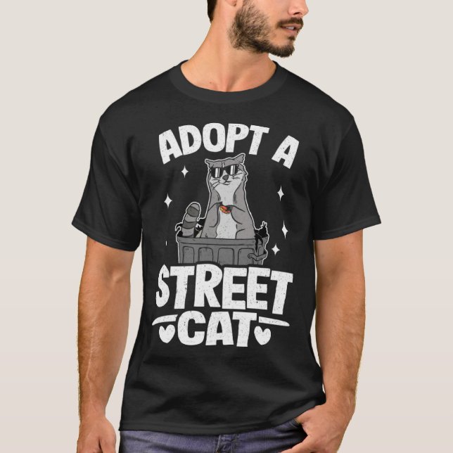 Camiseta Adopt A Street Cat Trash Garbage Panda Raccoon 1 (Frente)