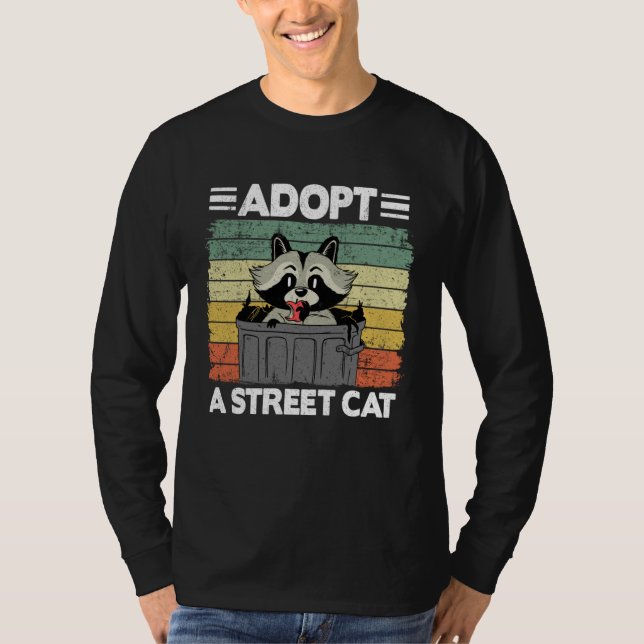 Camiseta Adopt A Street Cat Trash Garbage Panda Raccoon 3 (Frente)