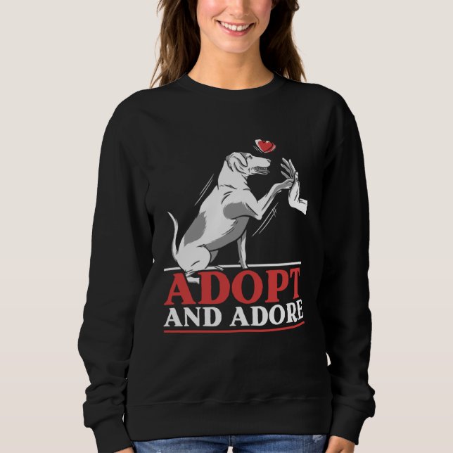 Camiseta Adopt And Adore Animal Rights Activist Animal Resc (Frente)