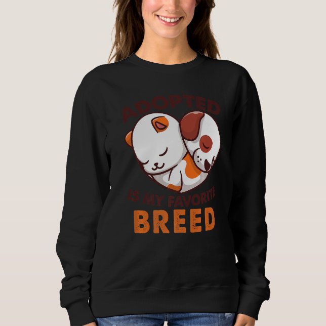 Camiseta Adopted Is My Favorite Breed Dog Rescue Shelter Pr (Frente)