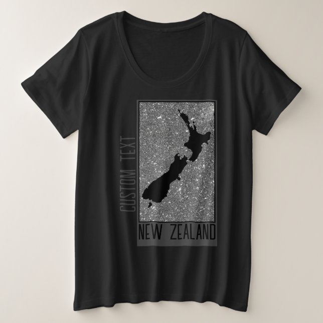 CAMISETA ADORA A NOVA ZELÂNDIA, PAÍS ESCURO, CINZA DE FERRO (Frente do Design)