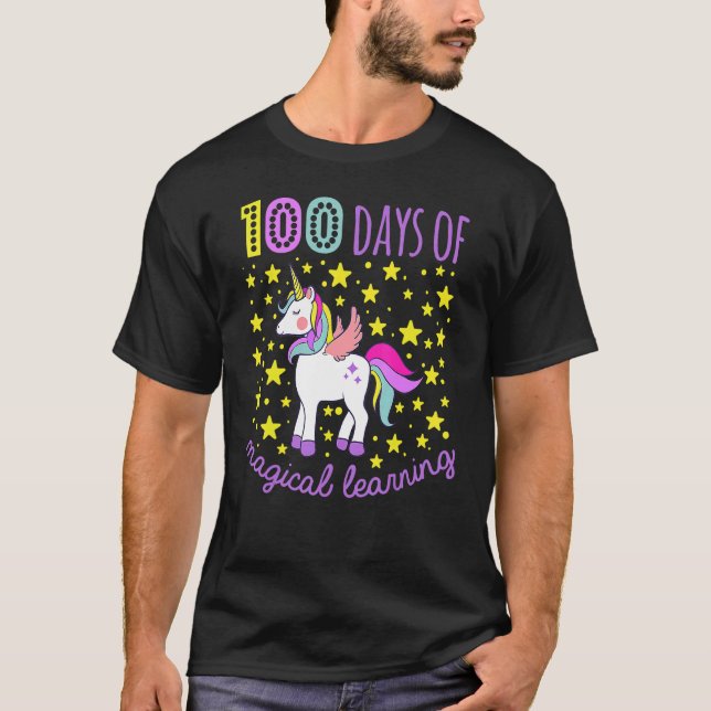 Camiseta Adorable 100 Days of Magical Learning School Unico (Frente)