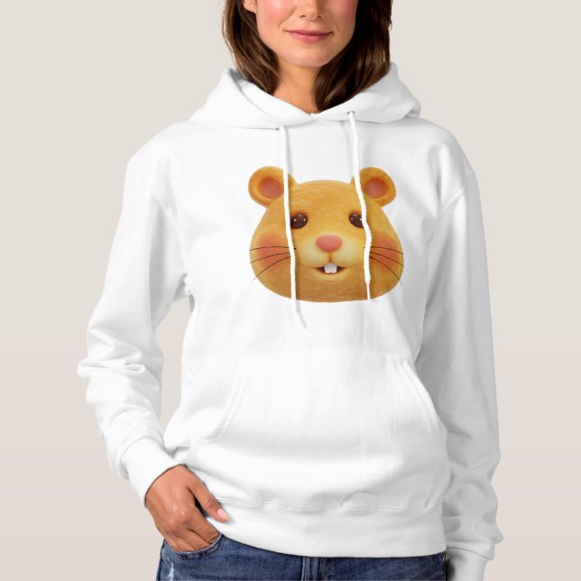 Camiseta Adorable 3D Fluffy Ginger Hamster Face (Frente)
