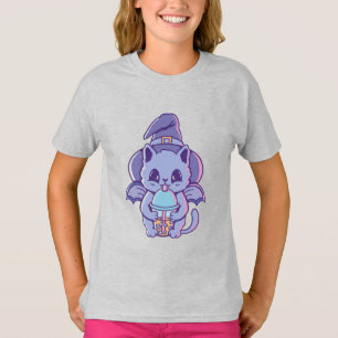 Camiseta Adorable Bat Witch Cat