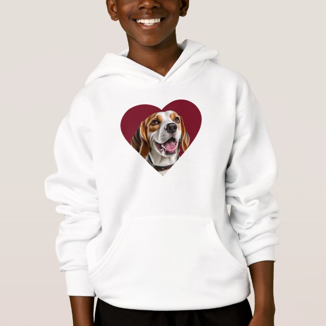 Camiseta Adorable Beagle in Heart Shape Design (Frente)