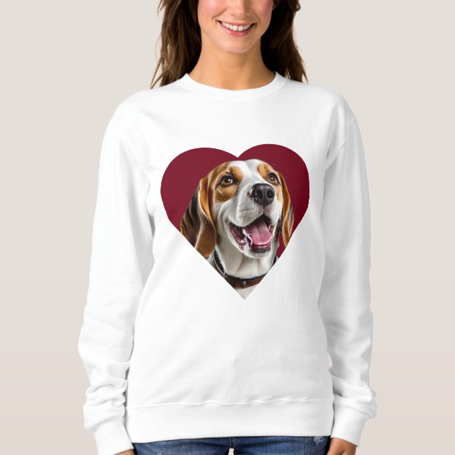 Camiseta Adorable Beagle in Heart Shape Design (Frente)